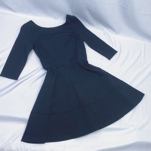 Banana Republic Dainty Little Black Dress Fit & Flare Flirty Midi Outfit - Picture 5 of 15